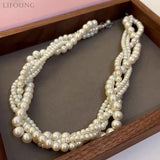 Romantic Layered Pearl Necklace for Women Party Accessories