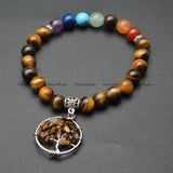 Gemstone Beads Life Tree Chakra Bracelet
