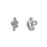 Snake CZ Huggie Hoop Earrings 925 Silver Plated