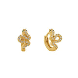Snake CZ Huggie Hoop Earrings 925 Silver Plated