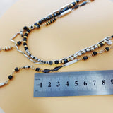 Retro Stone Pearl Metal Scarf Necklace Women's Style