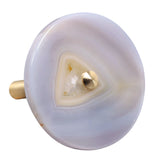 Agate Slice Drawer Cabinet Pulls Door Handle Brass Hooks