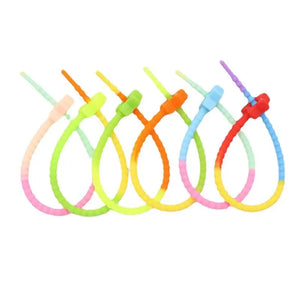 Reusable Silicone Zip Ties Multicolor Home Office