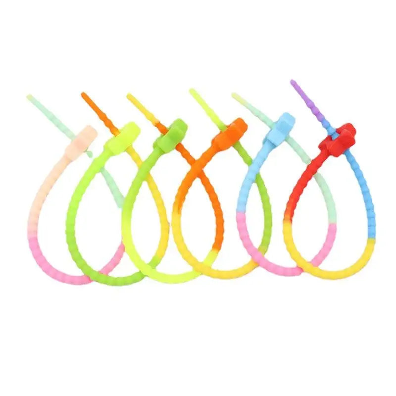 Reusable Silicone Zip Ties Multicolor Home Office