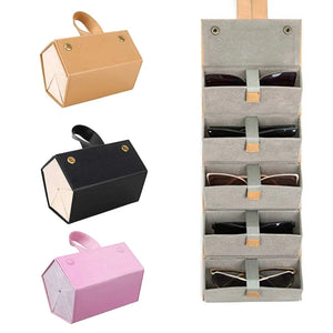Sunglasses Storage Box 5 Slots Foldable Portable Glasses Case