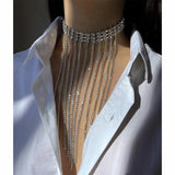 Retro Tassel Rhinestone Necklace Nightclub Style Jewelry