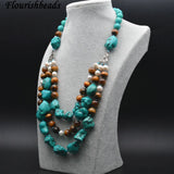 Turquoise and Tiger Eye Linked Necklace