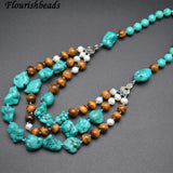Turquoise and Tiger Eye Linked Necklace