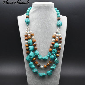 Turquoise and Tiger Eye Linked Necklace