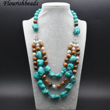 Turquoise and Tiger Eye Linked Necklace