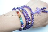 Amethyst 6mm Round Beads Chakra Bracelet Party Jewelry