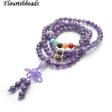 Amethyst 6mm Round Beads Chakra Bracelet Party Jewelry