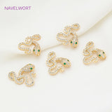 Zircon Charm Pendants 18K Plated Animal DIY Jewelry Making