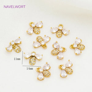 Zircon Charm Pendants 18K Plated Animal DIY Jewelry Making