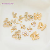 Zircon Charm Pendants 18K Plated Animal DIY Jewelry Making
