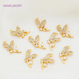 Zircon Charm Pendants 18K Plated Animal DIY Jewelry Making