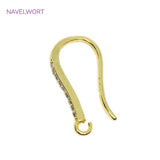 14K Plated Zircon Ear Wire Hooks for DIY Jewelry Making - U Shape Earring Hooks