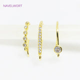 14K Plated Zircon Ear Wire Hooks for DIY Jewelry Making - U Shape Earring Hooks