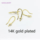 14K Plated Zircon Ear Wire Hooks for DIY Jewelry Making - U Shape Earring Hooks