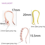 14K Plated Zircon Ear Wire Hooks for DIY Jewelry Making - U Shape Earring Hooks