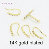 14K Plated Zircon Ear Wire Hooks for DIY Jewelry Making - U Shape Earring Hooks