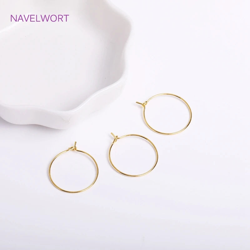 18K Plated Round Hoop Earrings for DIY Jewelry Making