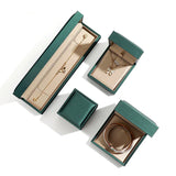 Green PU Leather Jewelry Storage Box - Rings Earrings Bracelets