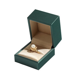 Green PU Leather Jewelry Storage Box - Rings Earrings Bracelets