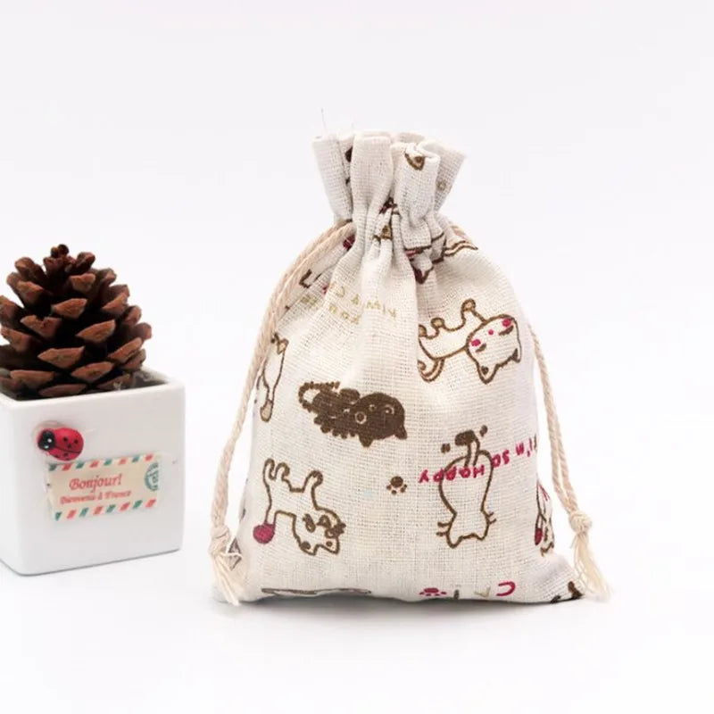 10Pcs 10x14cm Cotton Cloth Bags for Candy Gift Packaging