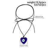 Lucky Evil Eye Charms Necklace Resin Heart Pendants Pearls Necklace