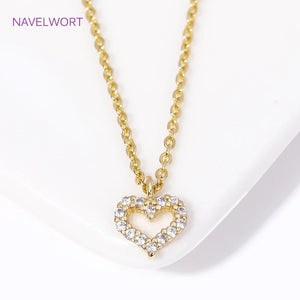 18K Heart/Star Pendant Choker Necklace