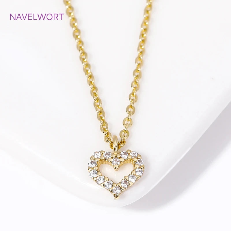 18K Heart/Star Pendant Choker Necklace