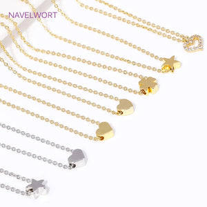 18K Heart/Star Pendant Choker Necklace