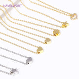 18K Heart/Star Pendant Choker Necklace