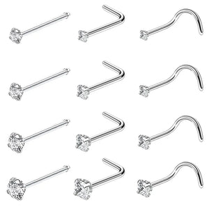Stainless Steel Sexy Cubic Zircon Nose Stud Nose Ring