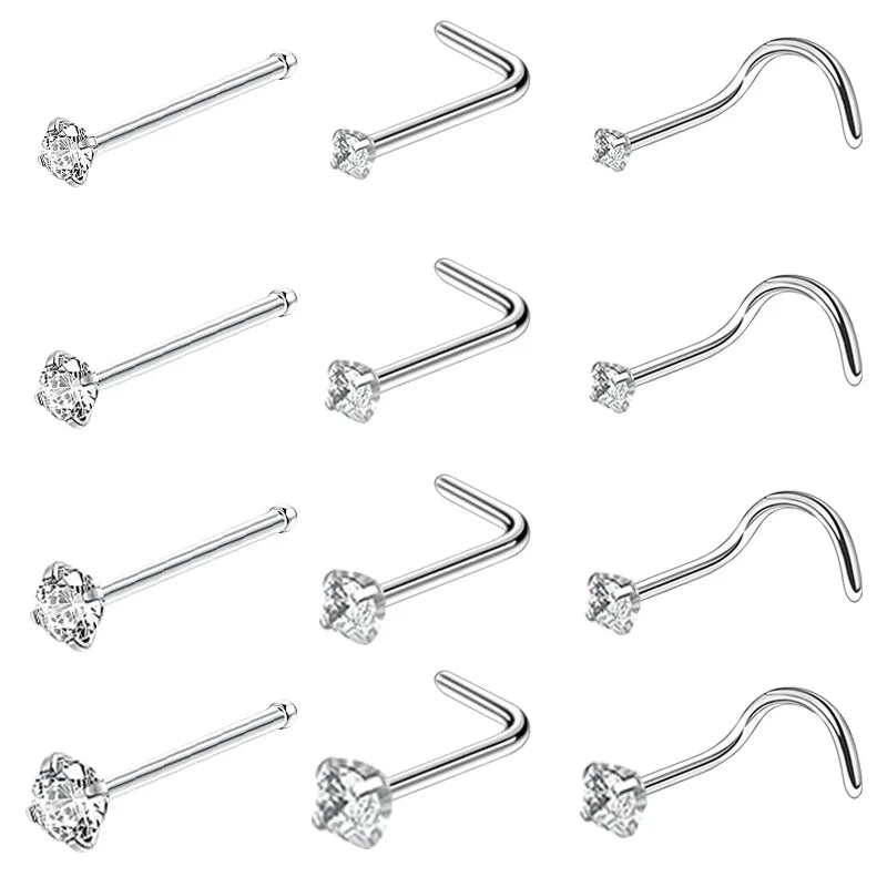 Stainless Steel Sexy Cubic Zircon Nose Stud Nose Ring