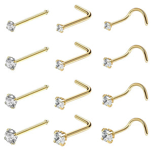 Stainless Steel Sexy Cubic Zircon Nose Stud Nose Ring