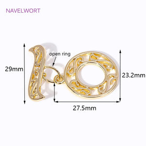 18K Plated Metal O Toggle Clasps DIY Jewelry Making Supplies