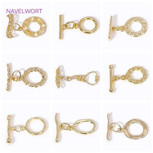 18K Plated Metal O Toggle Clasps DIY Jewelry Making Supplies