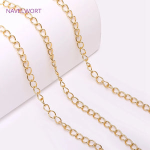 18K Real Plated Ripple Chain Beads Chains Spool DIY Jewelry Making