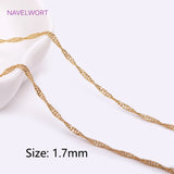 18K Real Plated Ripple Chain Beads Chains Spool DIY Jewelry Making