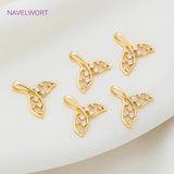 Fish Tail Charm Pendant Zircon Inlaid DIY Jewelry Making
