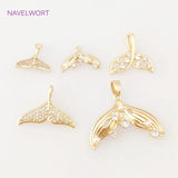 Fish Tail Charm Pendant Zircon Inlaid DIY Jewelry Making