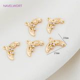 Fish Tail Charm Pendant Zircon Inlaid DIY Jewelry Making