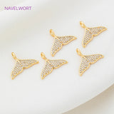 Fish Tail Charm Pendant Zircon Inlaid DIY Jewelry Making