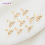 Fish Tail Charm Pendant Zircon Inlaid DIY Jewelry Making