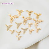 Fish Tail Charm Pendant Zircon Inlaid DIY Jewelry Making