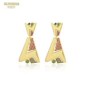 Zirconia 18k Dubai Jewelry Earrings for Women