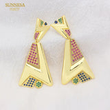 Zirconia 18k Dubai Jewelry Earrings for Women
