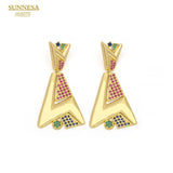 Zirconia 18k Dubai Jewelry Earrings for Women